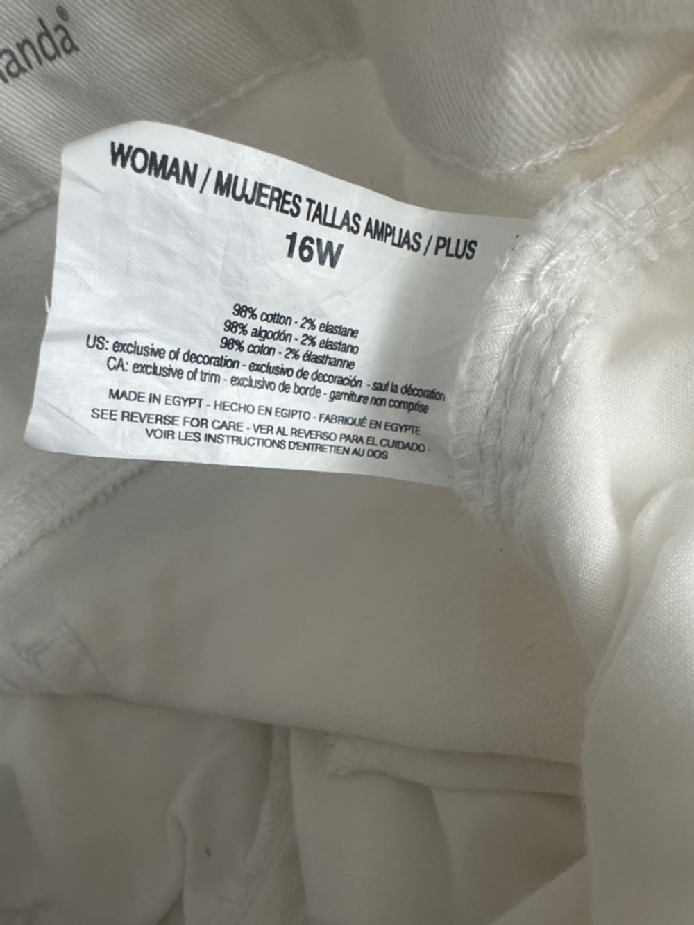 Gloria Vanderbilt White All Around Slimming Effect Skimmer Jean Size 16W - Picture 8 of 8